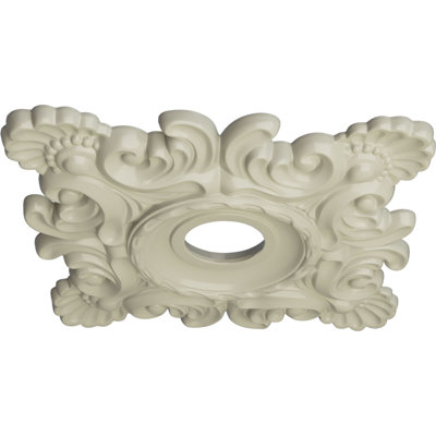 Médaillon de plafond Endurathane Granada, DE 18 po x P 3 1/2 po x P 2 1/2 po (convient aux auvents jusqu'à 6 5/8 po), fini vert athénien peint à la main