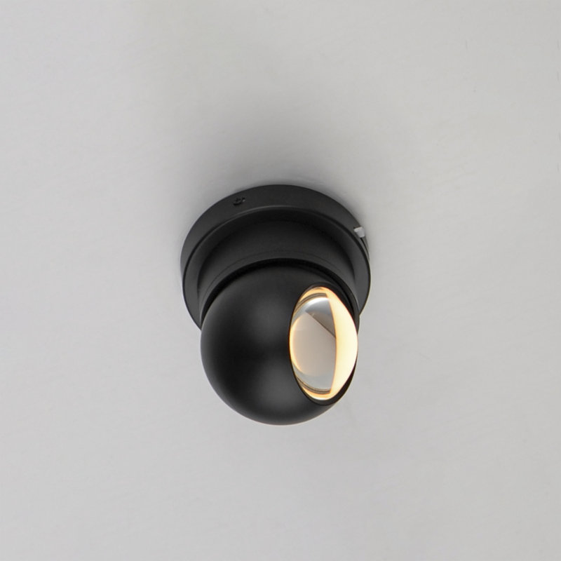 Jareth Glass LED Flush Mount, Black