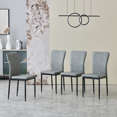 Lelanie Modern Upholstered Faux Leather Armless Dining Chairs