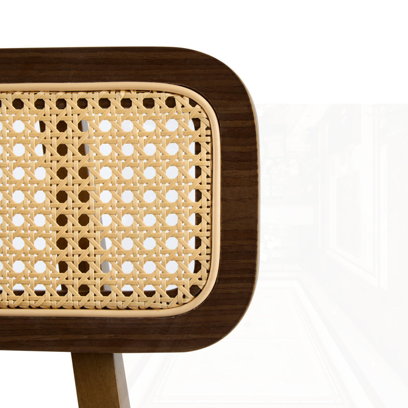 Ensemble de 2 tabourets de bar d'intérieur en bois, Noyer