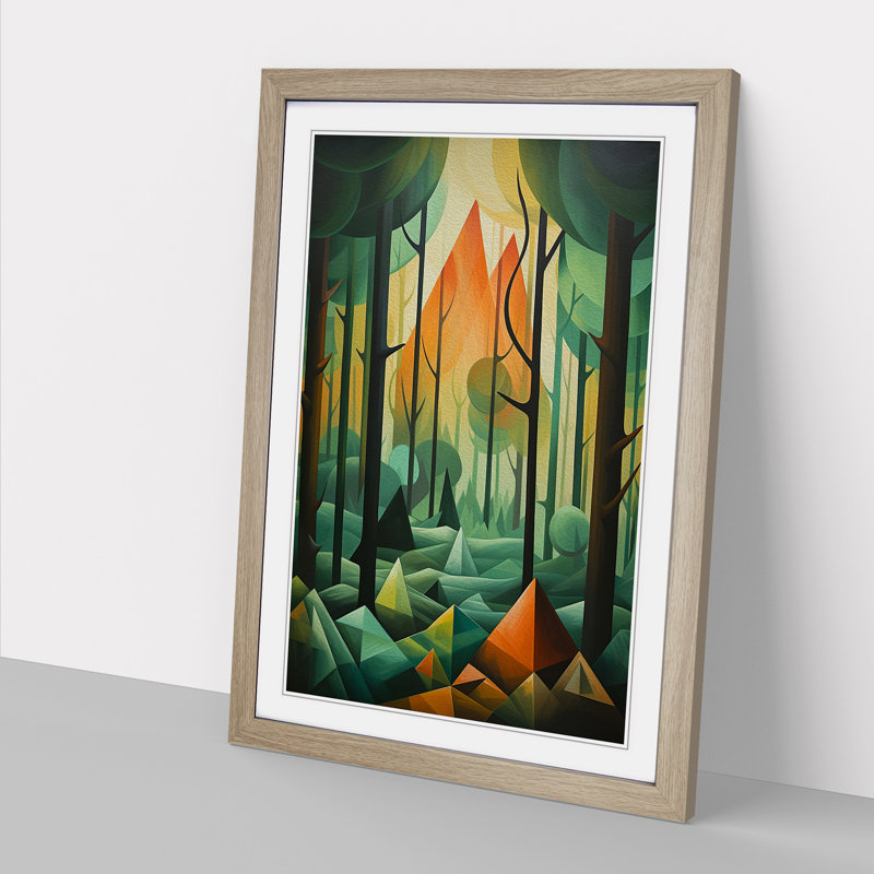 Single Picture Frame Print on Wood, 46cm H x 34cm W, Oak Framed