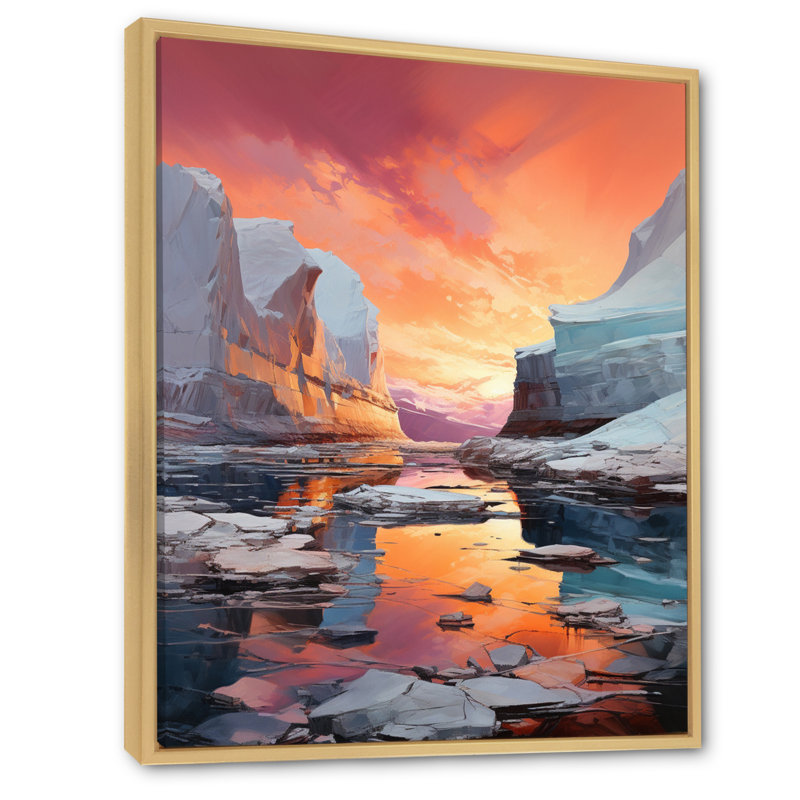 Corail orange glacier glacier symphonique III - Nautique et plage, reproduction sur toile, H 44 po x l 34 po x P 1,5 po