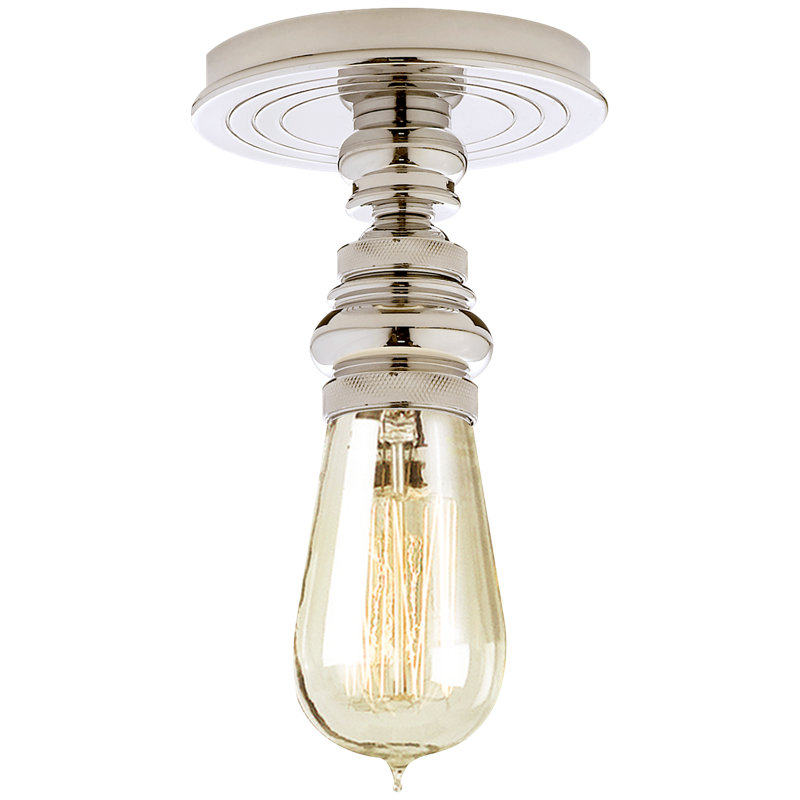 Chapman & Myers Boston Single Flush Mount, Polished Nickel
