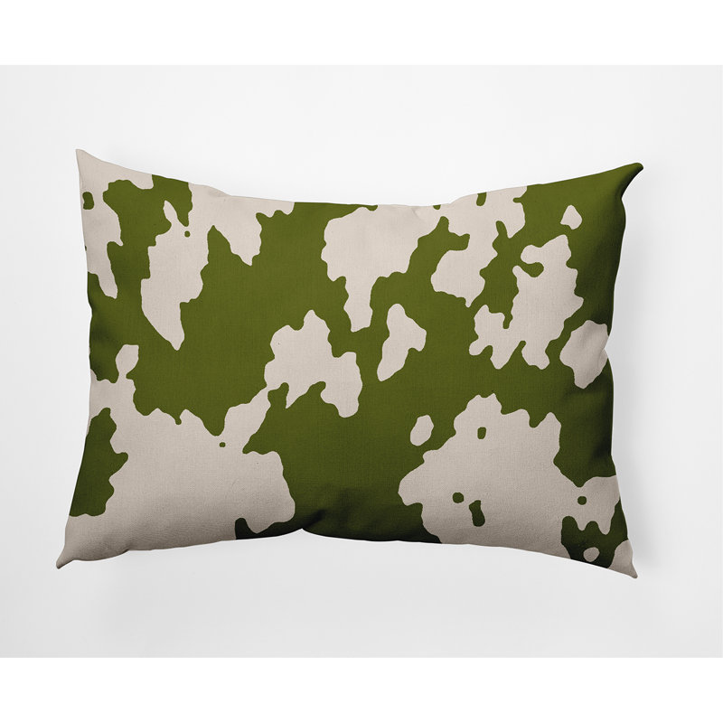 Olive Animal Print Reversible Decorative Throw Pillow, 14" x 20"