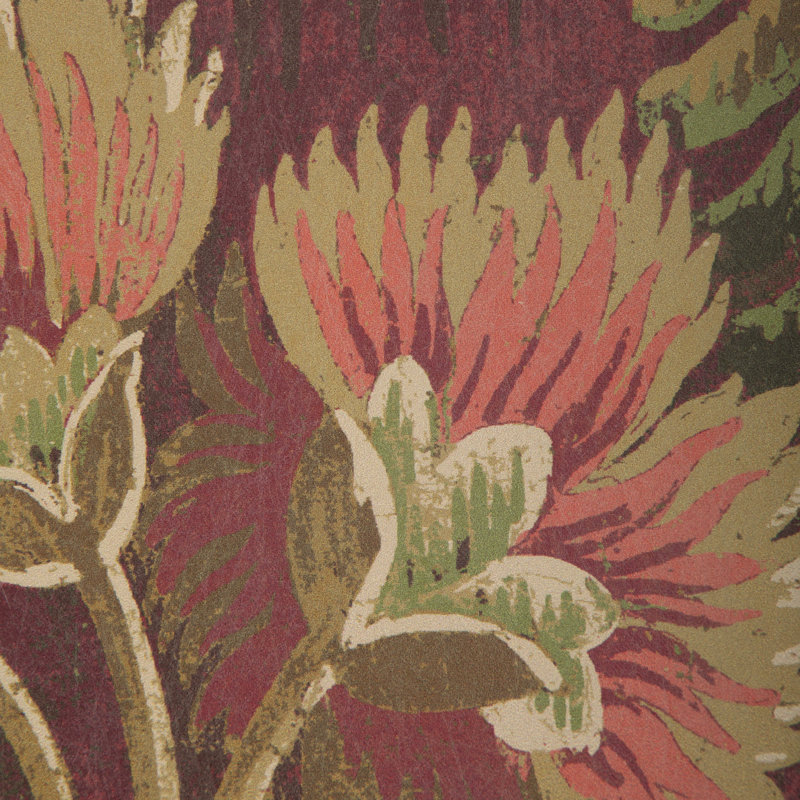 Barwick Floral Paper Wallpaper Roll, Garnet