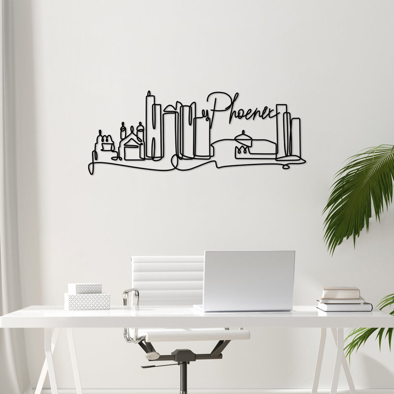 Decorative Metal Wall Accessory, Black Finish, 47.2 x 17.7 x 0.6 inches | 100% Metal, Thickness: 0.08 inches | Lightweight (1.7 lbs) | Perfect for Modern Home Decor & Stylish Spaces, Durable and Elegant Design