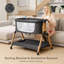 Bassinet Bedside Sleeper, Bassinets à bascule avec matelas confortable et roues pour nouveau-né, réglable en hauteur de 5 po (noir)