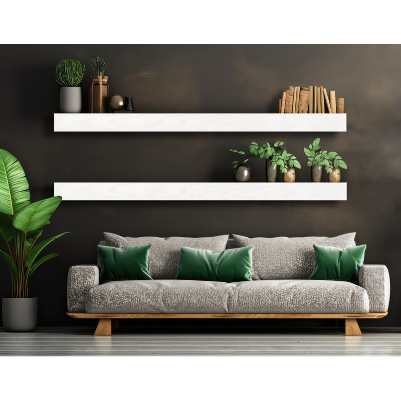 Emerald Lee 2 Piece Oak Floating Shelf, 5" H x 72" W x 8" D