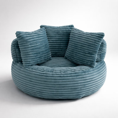 Oversized High Back Bean Bag Couch for Adults and Kids, Soft Fabric Large Pre-Filled Chair, Comfortable Stuffed Big Accent Sofa Lounge Floor Seating