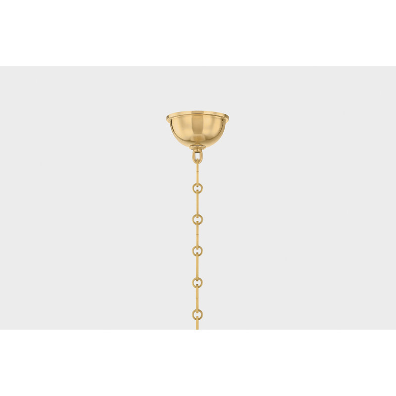 Houghton Lantern in Aged Brass and Distressed Bronze by Mark D. Sikes, 22.25" H x 12.75" W x 12.75" D, Aged Brass/Off-White