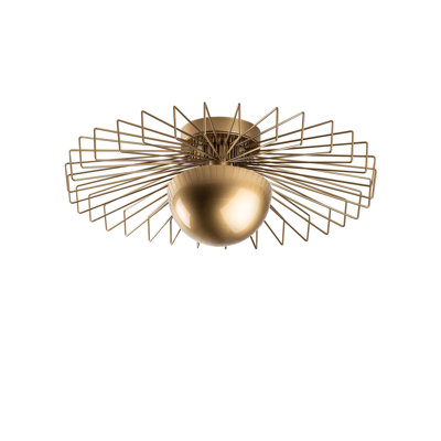 Élégant lustre doré, 60 x 60 x 24 pouces | Corps en métal robuste, capuchon de 20 po x 6,3 po, plaque de base de 16 po x 4 po | Douille G9 8 W maximum (ampoule non incluse) | Parfait pour la salle à manger et les espaces de vie, design élégant et moderne