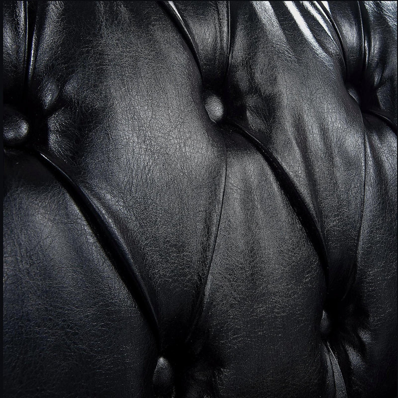 Canapé Chesterfield 84,65 po., Noir