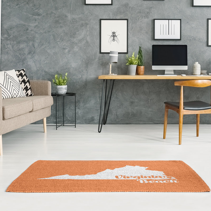 Tapis zone orange beach Virginia, Rectangle 5 pi x 7 pi