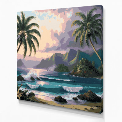 Art mural sur toile noire USA State Hawaii