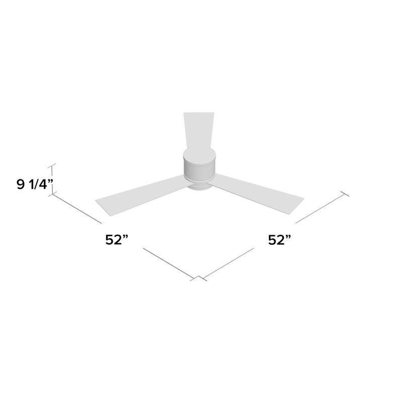 Rodrick 3 Blade Ceiling Fan with LED Light Kit, Brushed Steel with Teak ABS Blades, 52 inches
