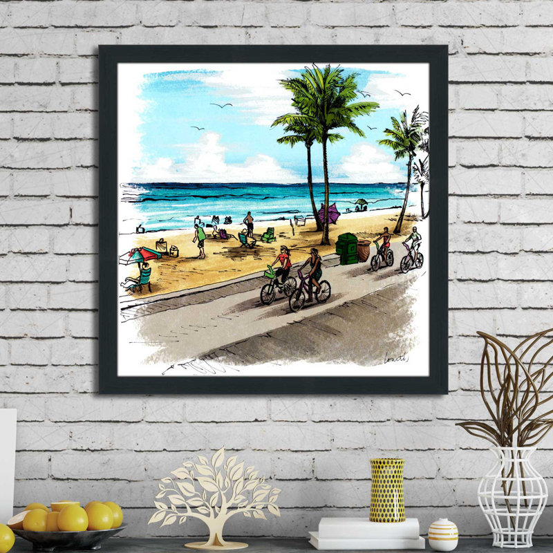 «Boardwalk Scene in Color I», impression, H 31,5 po x l 31,5 po x P 1 po, Cadre espresso