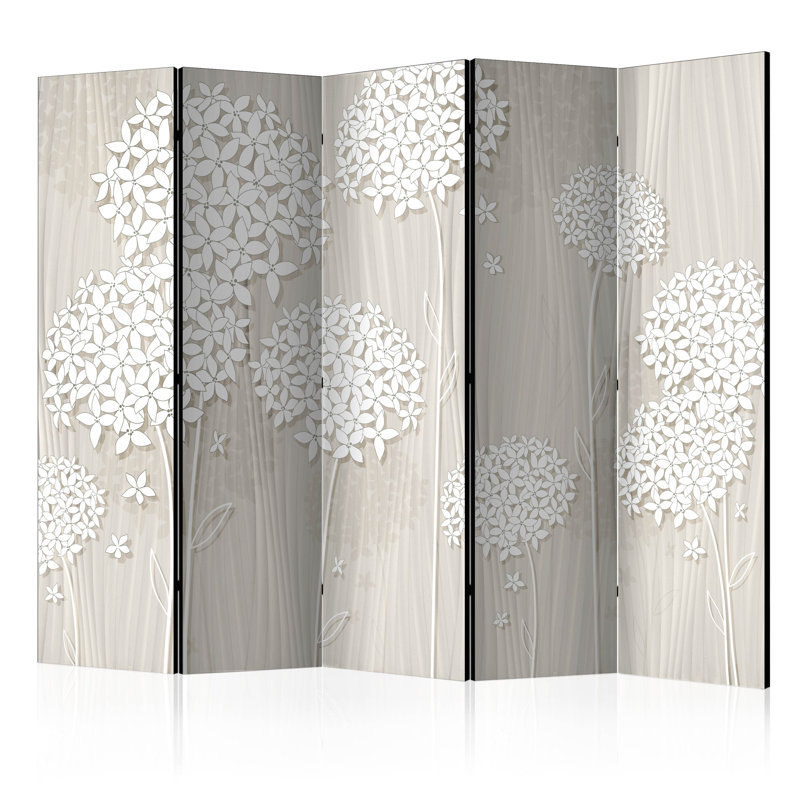 225cm W x 172cm H 5 - Panel Wood Folding Room Divider