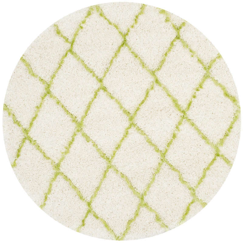 Sg-Msg-Moroccan Shag Performance Geometric Rug, Round 5'