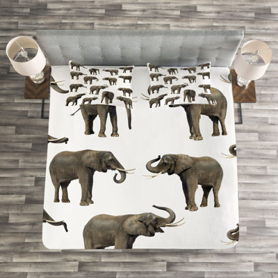 Elephant Bedspread Set with Shams