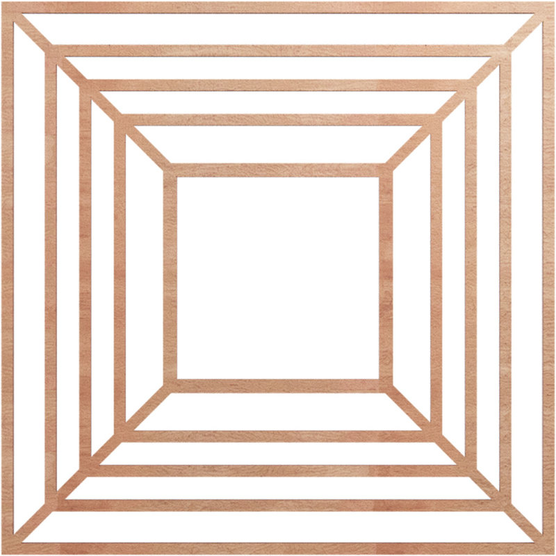 Médaillon de plafond en bois Raven, Cerise, H 28 po x l 28 po x P 0,25 po