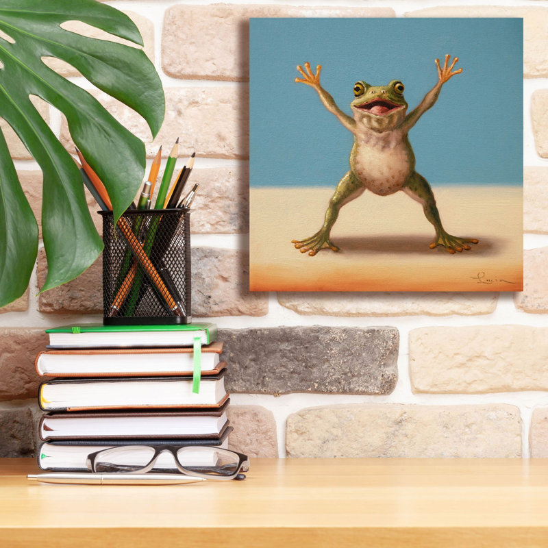 Toile épique Graffiti «Gym Frog J Jump Jacks» par Lucia Heffernan, 12 po x 12 po, H 12 po x l 12 po