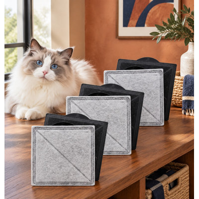 Ensemble de 6 filtres de rechange carrés au charbon, conçus pour les fontaines à eau compatibles avec les chats et les chiens d'intérieur.