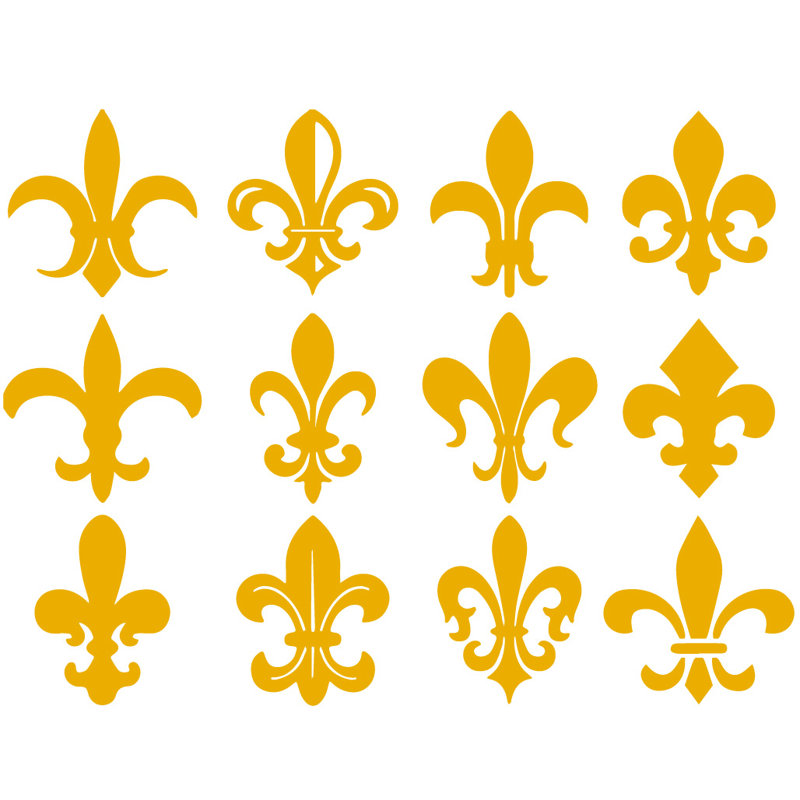 Décalcomanie murale motif fleur du lis, H 40 po x l 53 po x P 0,01 po, Jaune signalisation