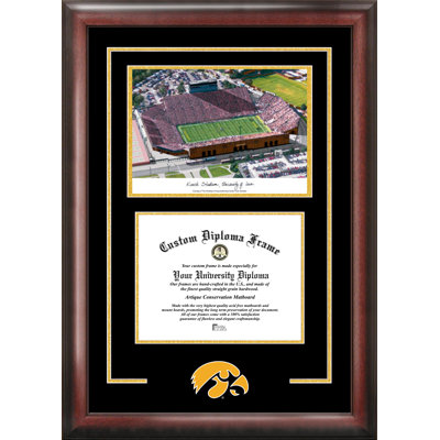 NCAA Iowa Hawkeyes Spirit Graduate Diploma with Campus Images Lithograph Frame