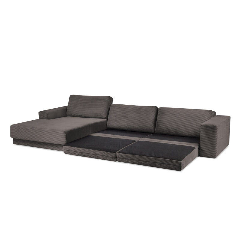 Donatella 6 Seater Sofa Bed, Left Hand Facing, Brown Corduroy