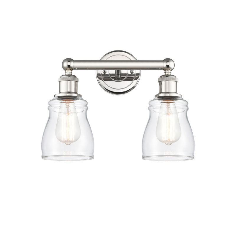 Éclairage pour meuble-lavabo à 2 lumières, Transparent, Nickel poli