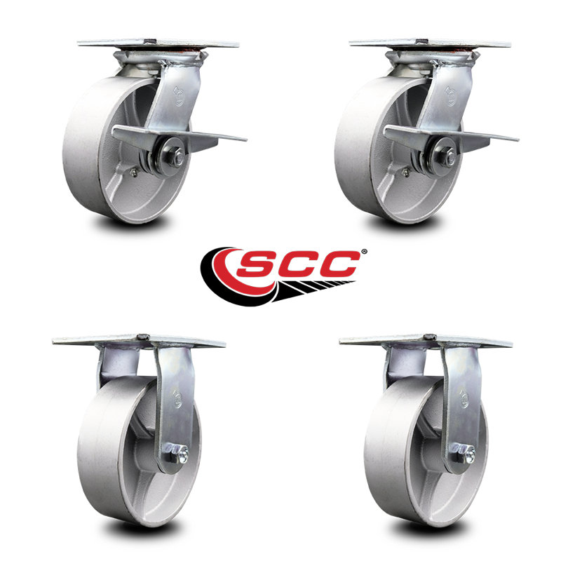4 Piece Semi Steel Caster Set