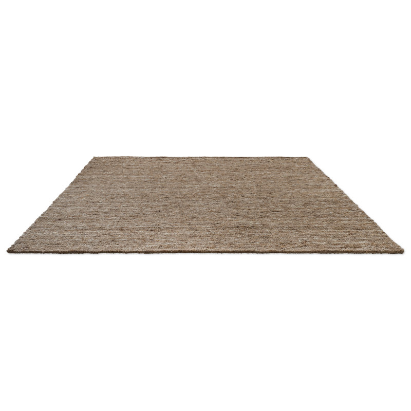 Sober Hand Woven Wool Area Rug, Soft Brown, Rectangle 8'2 x 11'6
