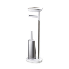 mDesign Classico Steel Free Standing Toilet Paper Holder Stand and