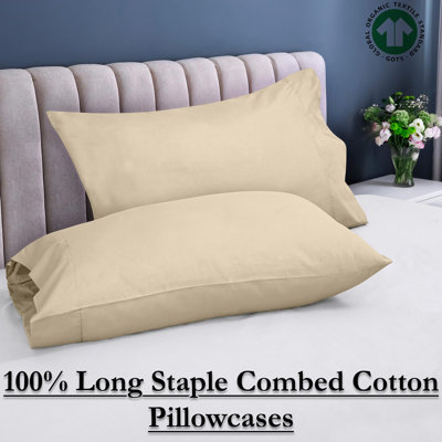 Ensemble de 2 taies d'oreiller 100% coton à longues fibres à densité de tissage 300 fils Royale Linens