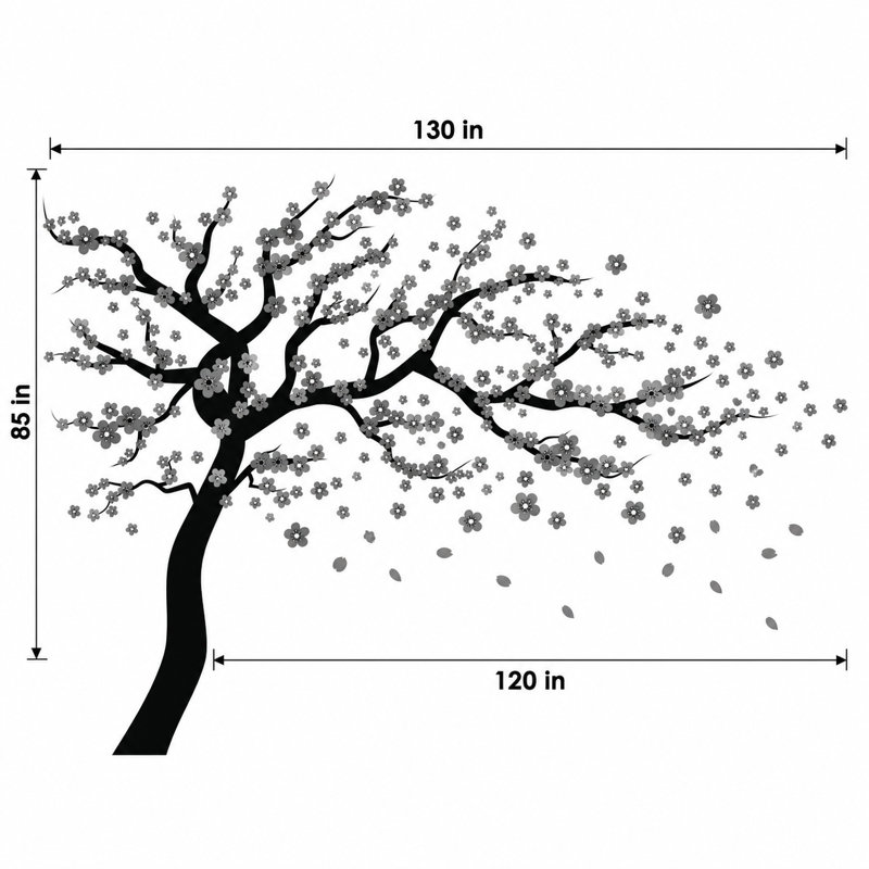 Plants & Flowers Non-Wall Damaging Wall Decal, Scheme A