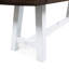 Banc en bois avec finition sablée brun foncé et métal rustique blanc, largeur de 63 po pour l'extérieur, structure en métal