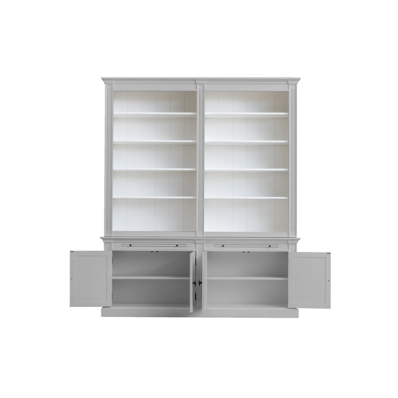Krier 240cm H x 200cm W Library Bookcase, Light Grey/White