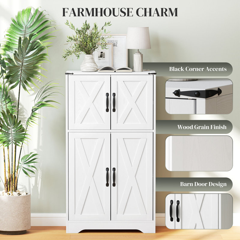 Armoire de rangement garde-manger avec portes de grange