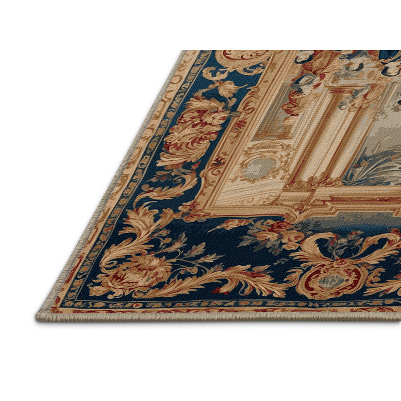 Tapis beige français lavable à la machine, Rectangle 8 pi x 12 pi