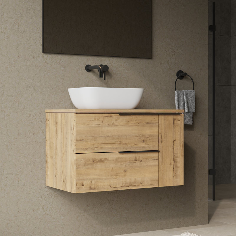 Sahanna Ostippo Wall Hung Vanity Unit With Matching Worktop - 800mm