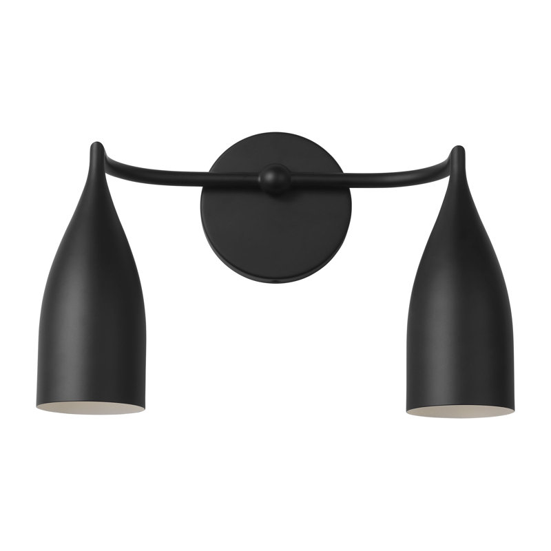 Petit meuble-lavabo Maya de Génération Éclairage , Nuit noire, 10.125" H x 14.75" W x 6.5" D, Deux lumières