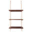 3 Tiers Rustic Wooden Floating Shelf Wall Hanging Rope Shelf Mounted Storage Unit