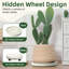 Lot de 2 supports à plantes à roulettes avec roulettes dissimulées, beige, 25 cm