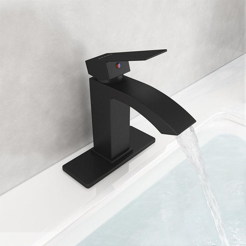 Single-Hole Single-handle Bathroom Faucet with Drain Assembly, Matte Black
