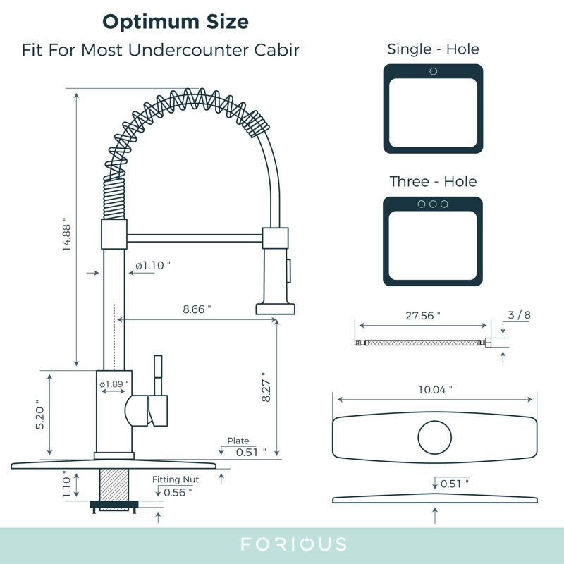 Blue Elephant Pull Down Kitchen Faucet, Grey