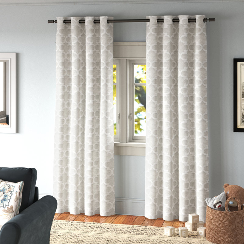 Cartago Insulated Woven Room Darkening Grommet Top Curtain Panel Pair, Vanilla, 54" W x 108" L
