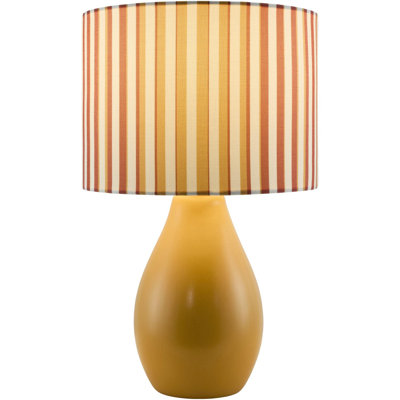 Ceramic Table Lamp with Linen Drum Shade