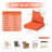 22 x 24 In Patio Furniture Cushions set of 2, Fade Resistant Outdoor Seat Cushions witj 4 pairs of Ties, Deep Seat Cushion for Seat Patio Chairs, Rattan Furniture, Wicker Seating, outdoor Adirondack Chair,Orange-123052595-123052590