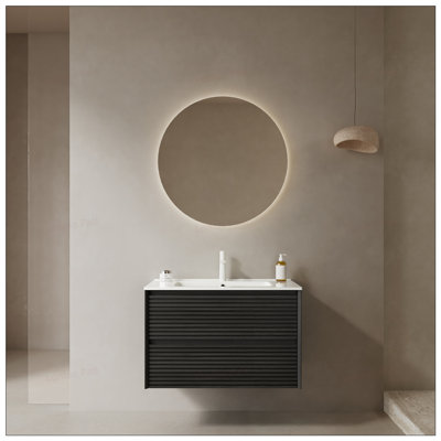 30 inch Floating Bathroom Vanity Storage Cabinet with Ceramic Sink