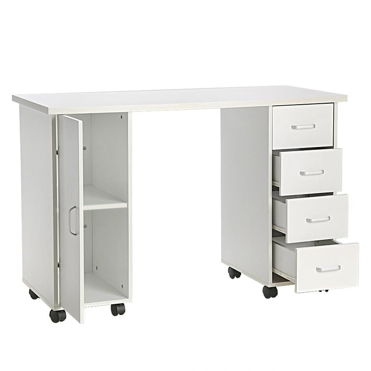 Antawan Desk Ebern Designs Size: 29 H x 47.25 W x 23.5 D, Color (Top/Frame): Brown/White